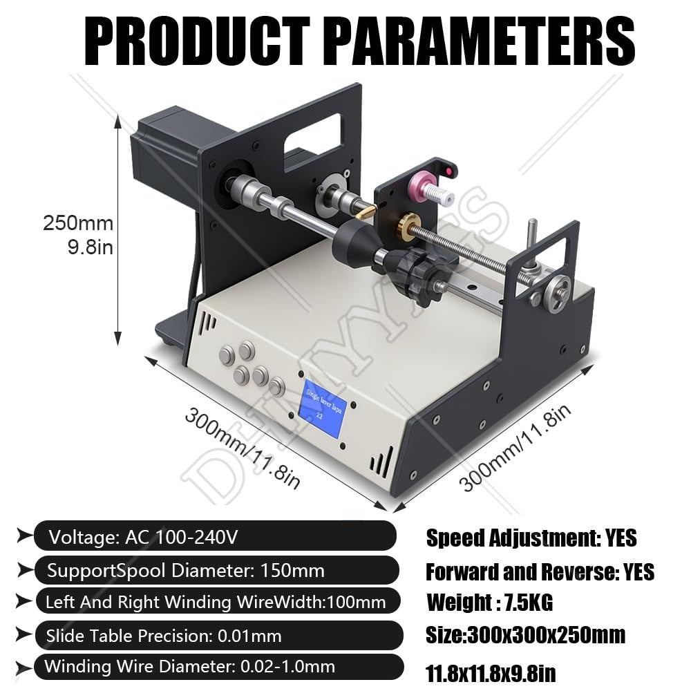 Máquina automática de cableado de cable, bobinadora de bobina para línea de pesca, bobinado de precisión con precisión de paso de alambre automático ± 0,01 mm, ideal para proyectos de pesca y