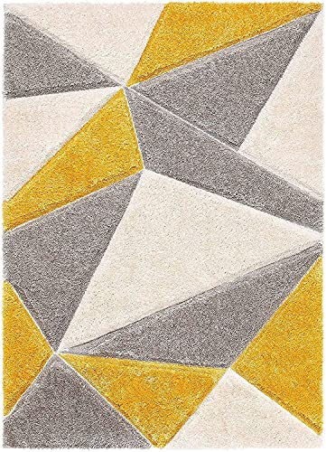 Image of Shaggy Carpet for Home 5X7 FEET Ultra-Soft, Thick, and Stylish Shag Texture Ideal for Living Room, Bedroom, or Office - Easy to Clean and Perfect (Yellow Silver,)