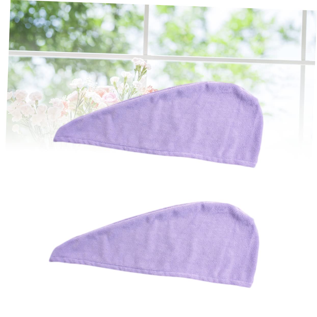 Ipetboom 2pcs Fast Drying Hair Caps Microfiber Towel Shower Caps Non Slip Quick Drying Wraps Purple Lightweight Each for Home Gym and Travel Use