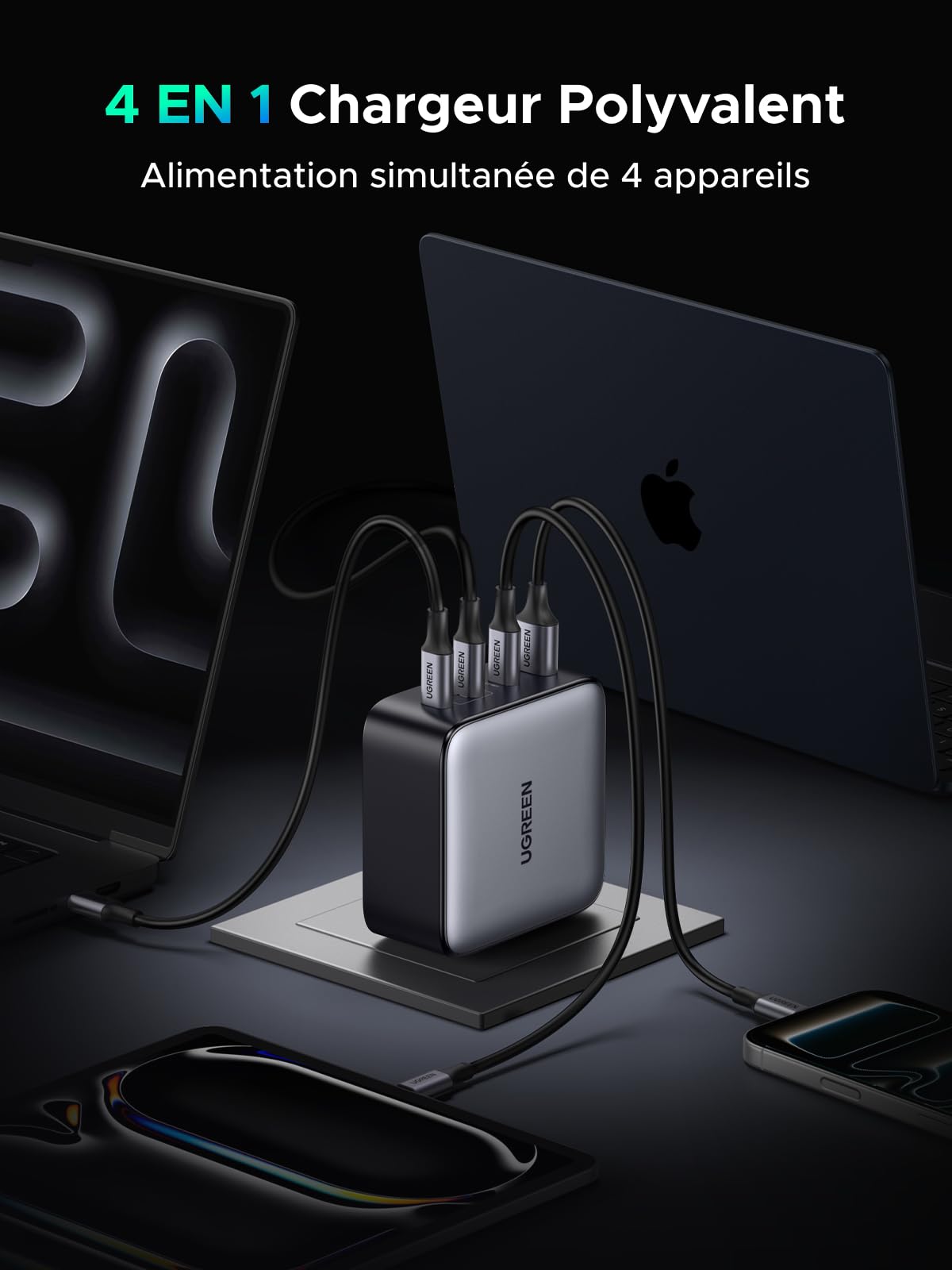 UGREEN Nexode 200W Chargeur Rapide USB C 140W PD 3.1 GaNInfinity Compatible avec MacBook Pro Air Neo M5 M4 M3 M2 M1 iPad iPhone 17 Pro Max Air 16 15 14 13 12 Galaxy PPS 60W S26 S25 S24 S23 Pixel 10 9