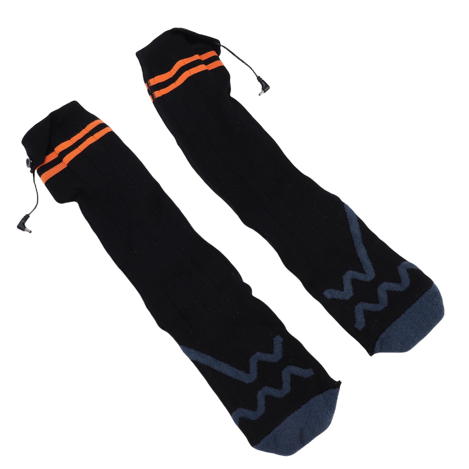 Beheizbare Socken Orange Schwarz Verstellbare Wärmesocken mit 4 Heizeinstellungen für Winteraktivitäten Männer Frauen