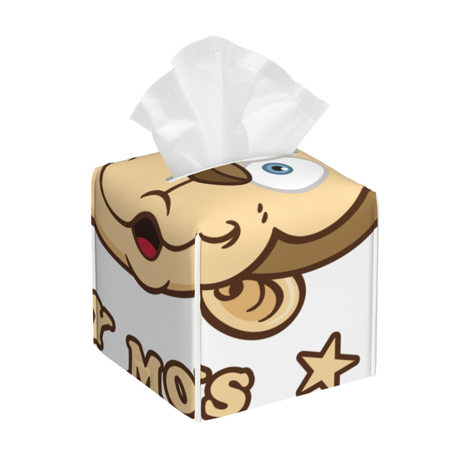 Not My Circus Not My Monkeys Leather Tissue Box Cover with - Non-Slip Waterproof Organizer for Bathroom Vanity, Nightstand & Office