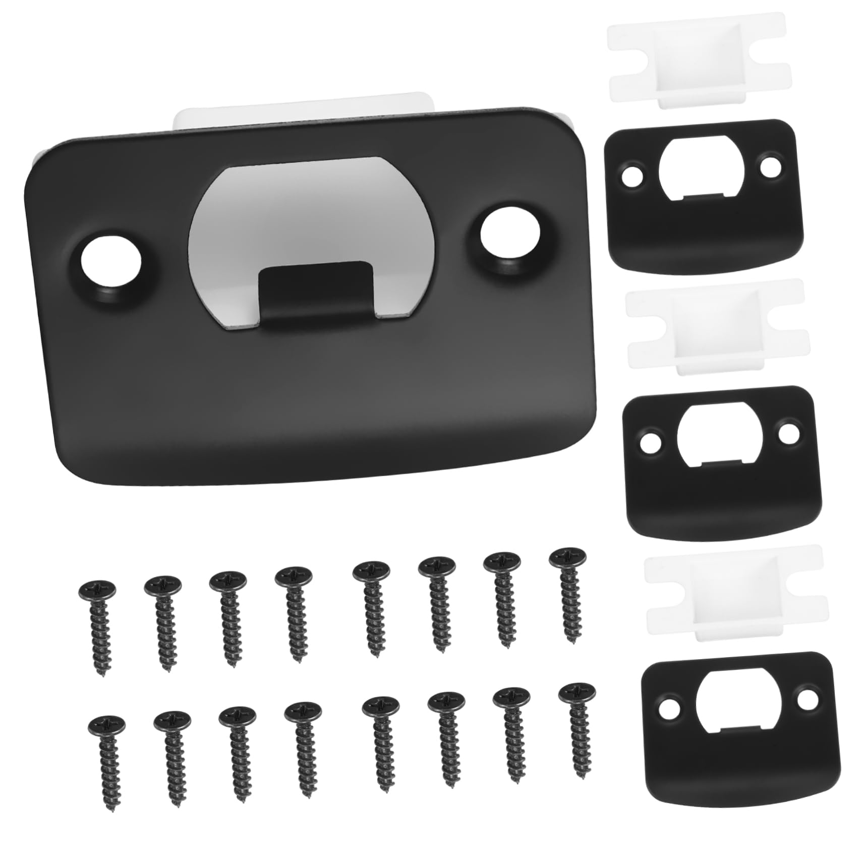 NULYLU Cover Plate D-Type Lock Shim for Door Lock Guide Black Metal Plate Covers