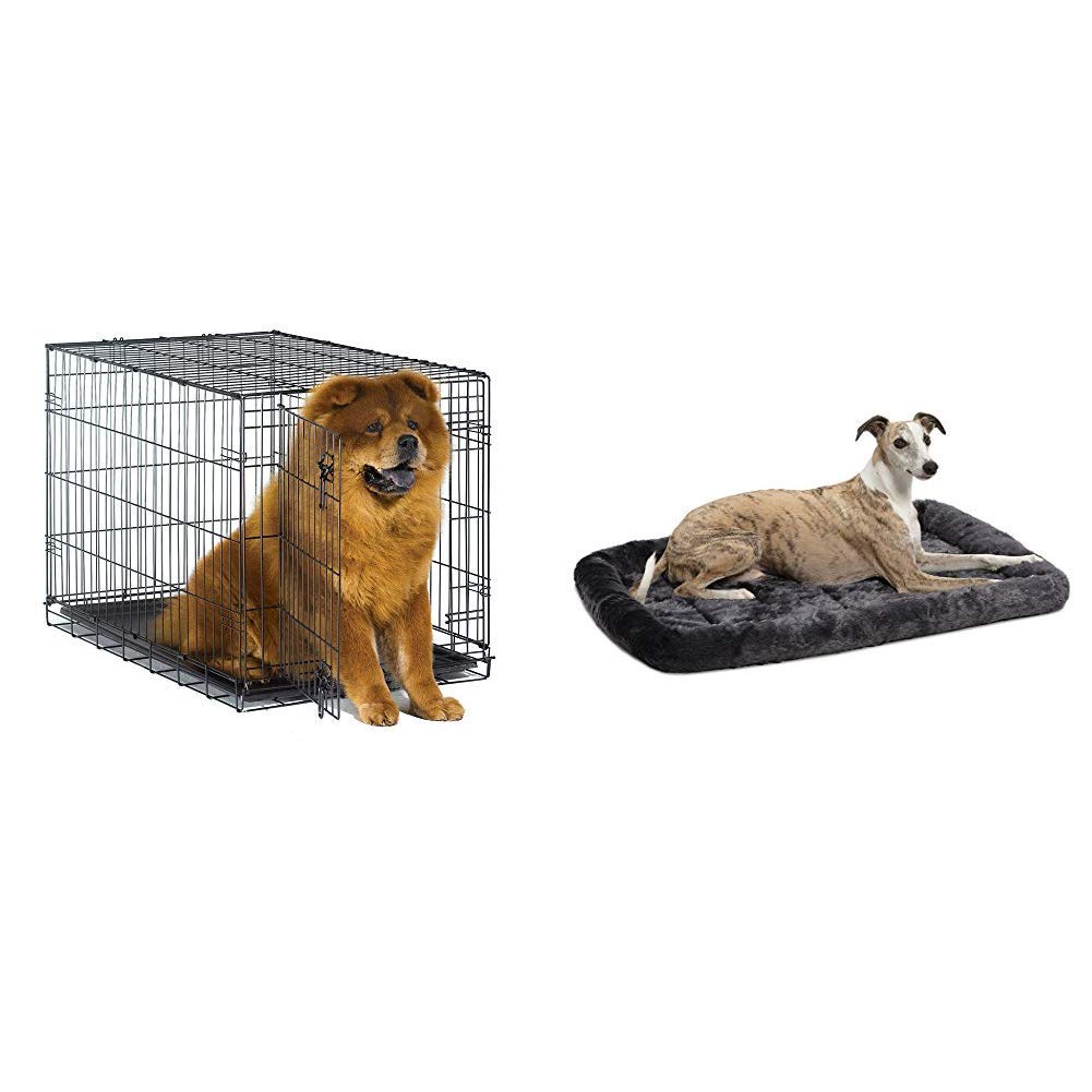New World 36" Folding Metal Dog Crate, Fits Intermediate Dog Breeds w/Matching New World Dog Crate Bed