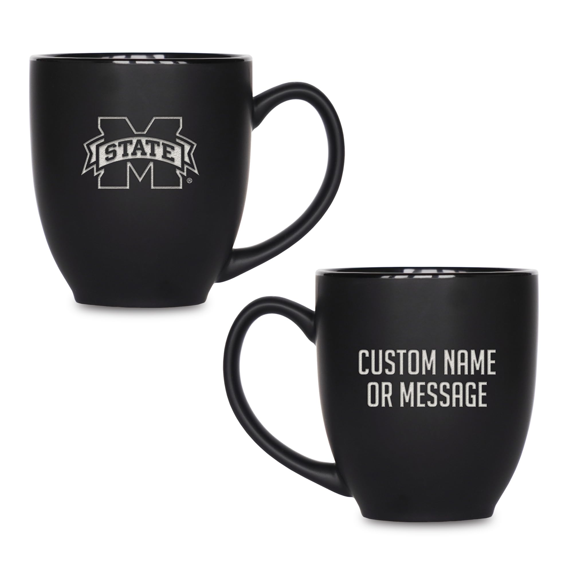 Rico Industries NCAA Primary 15-Oz Personalized Matte Black Bistro Mug - for Hot or Cold Drinks