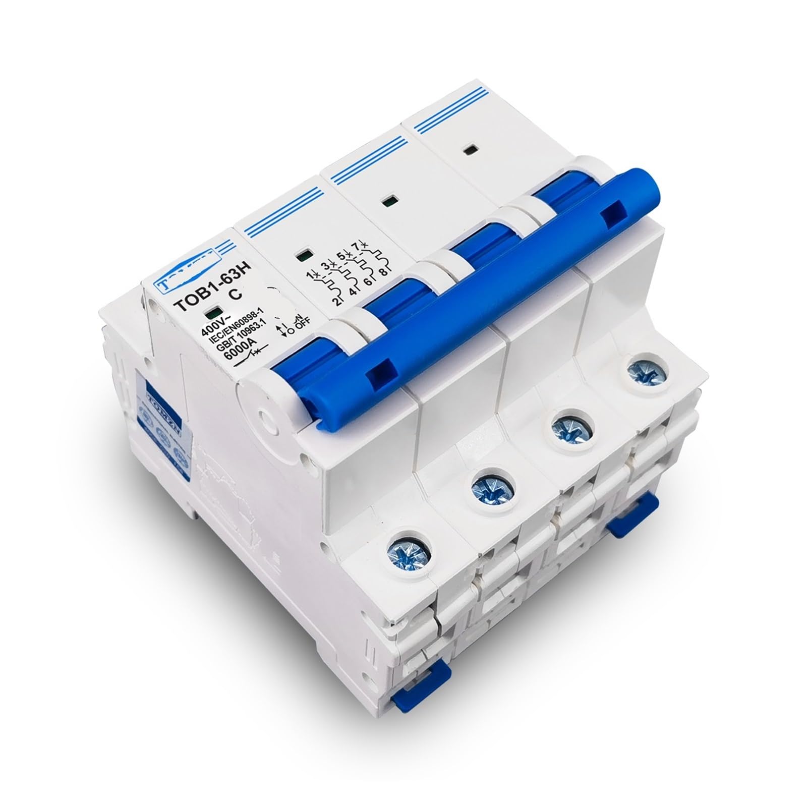 Disjoncteur AC TOB1-63H courbe C 4P 32A pour tableau electrique triphase - 2