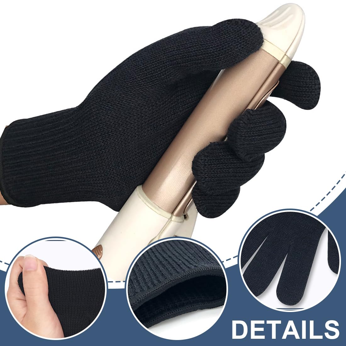 1 Paire de Gants Résistants à la Chaleur, Anti-Brûlure pour les Mains, Professionnels Hautement Respirants et Confortables pour Fer à Friser, Fer Plat, Outils de Cheveux (Taille M)