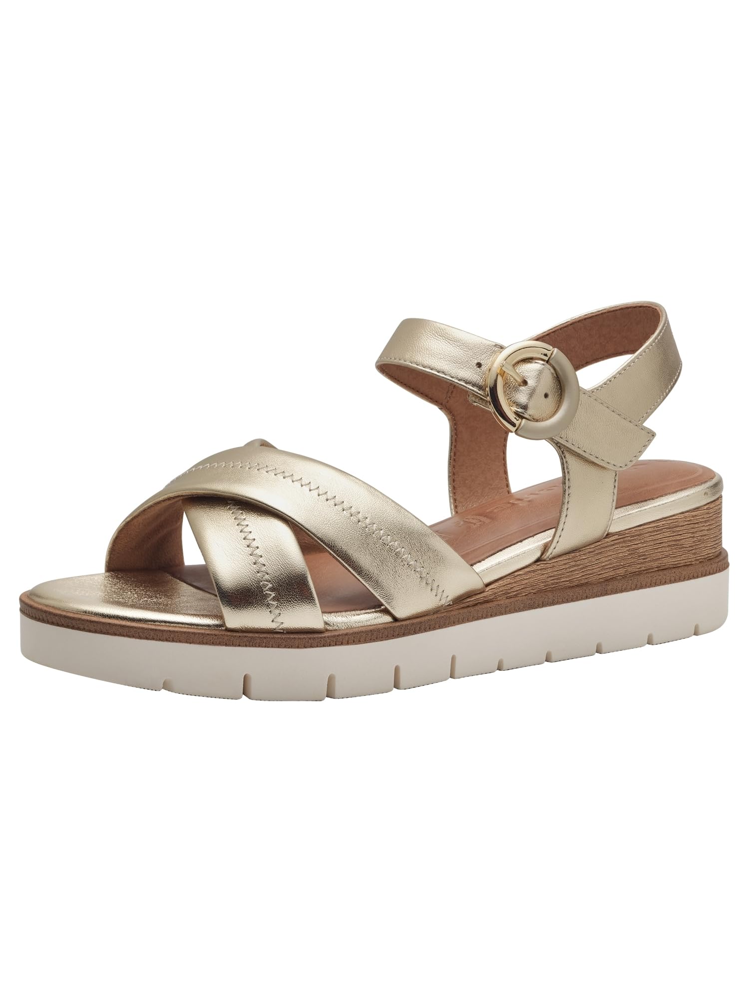Tamaris Women’s sandal with wedge heel metallic 3.5 UK
