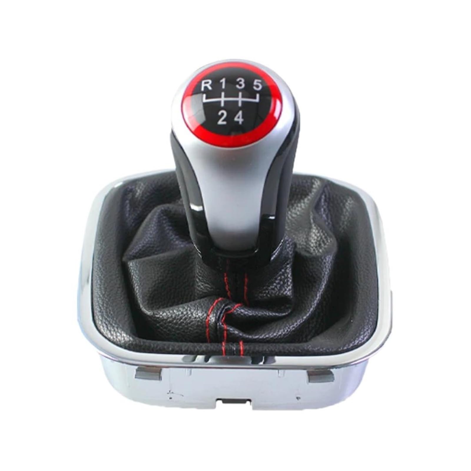 Kunyos 5 Speed Gear Shifter Knob For Vw Polo 6R 6C 2011-2019 Abs/Leather Stylish