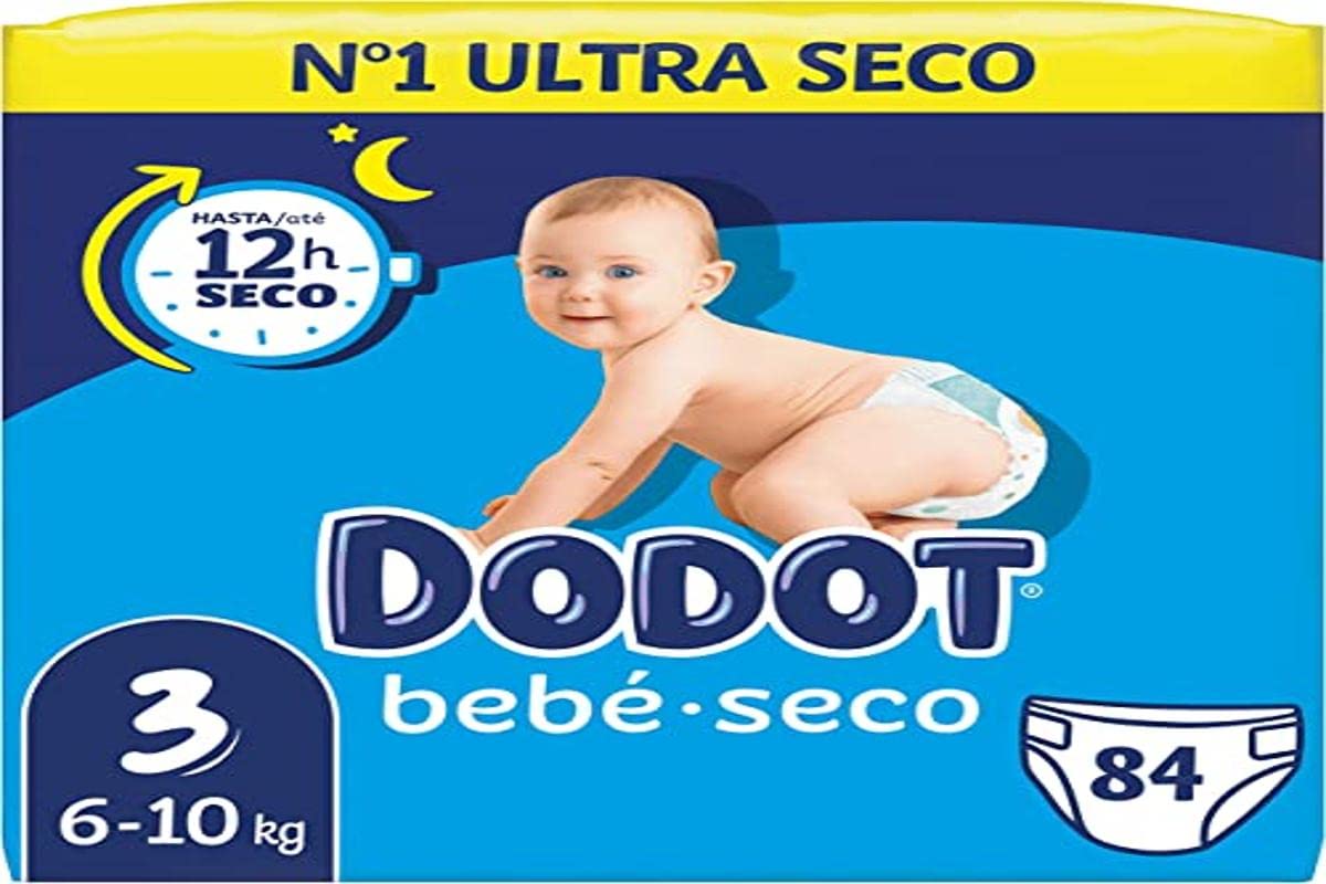 Dodot Bebé-Seco Windeln, Größe 3, 6 kg - 10 kg, 84 Windeln, bis zu 12 Stunden trocken