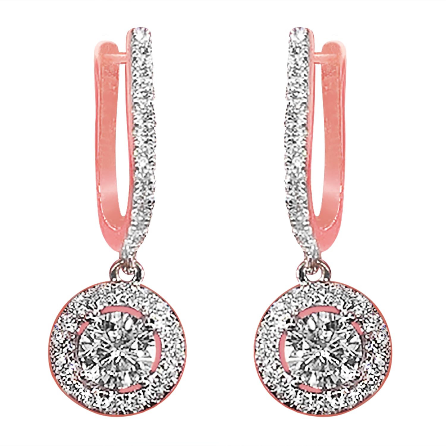 Peora American Diamond Studded Gold Plated Hoop Drop Earrings Fashion Jewellery Gift for Girls & Women (B0BTPSD688) Amazon Price History, Amazon Price Tracker