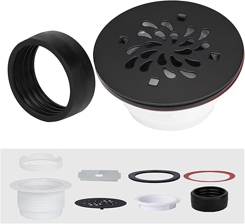 Uni-Green Desagüe redondo de 4-14 pulgadas para base de ducha, tubo de 2 pulgadas, sin calafateo de PVC, drenaje de ducha de acero inoxidable 304