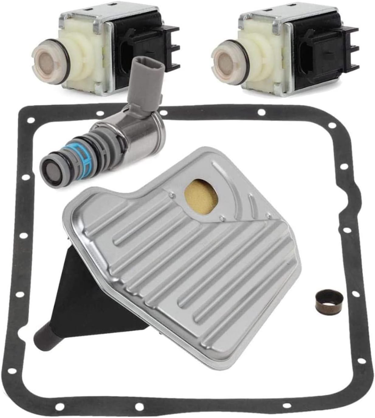 24230298 10478120 4T65E 4L60E Transmission Solenoid Valve - with TCC & PWM Downshift Shift A&B Solenoid Filter Kit for 1993-1997 4T65E 4L60E Transmission Aftermarket Parts,3 Month Warranty