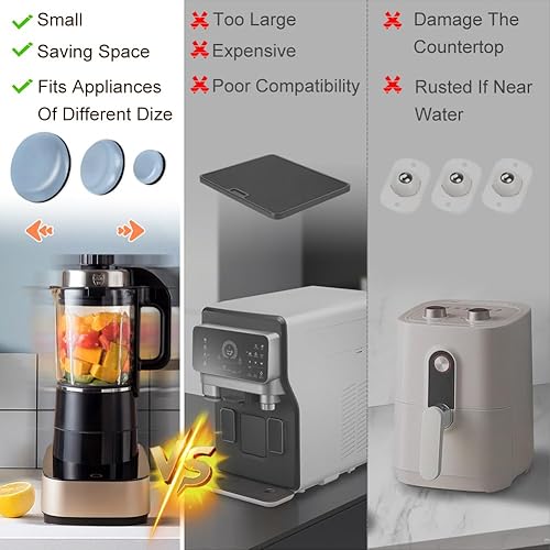 Miniatura 3 de GINOYA Deslizadores de electrodomésticos para cocina, 24 piezas deslizantes adhesivos para máquina de expreso, cafeteras, freidora de aire,