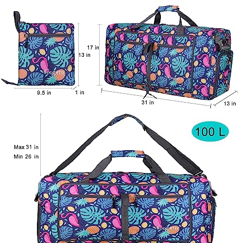 Image of Woogwin Travel Duffel Bag Large Foldable Waterproof Overnight Bag for Beach Swim Bags Pool Sports Gym