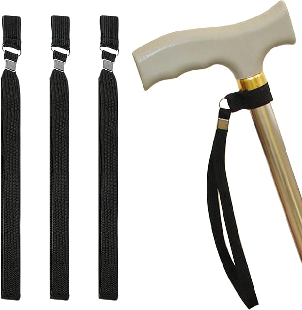 BEHAHAI 4pcs Walking Stick Wrist Straps Wrist Loop for Walking Stick Accessories Strap Black Walking Stick Strap Wrist Loop Strap Wristband for Walking Stick