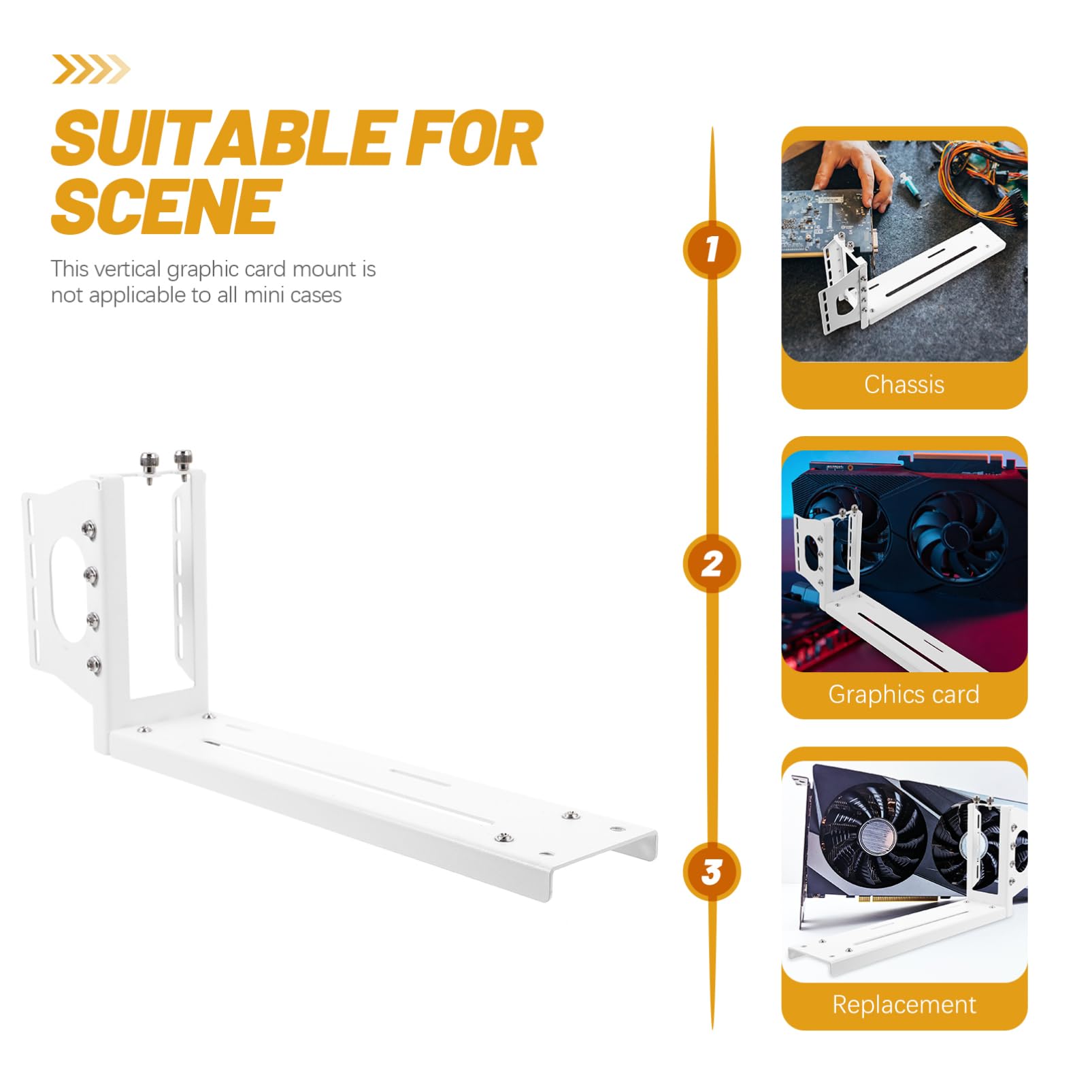 Supporto Verticale per Scheda Grafica Gpu Staffa Gpu Angolo Retto Supporto Scheda Video per Chassis di Grandi Dimensioni Accessorio per Computer