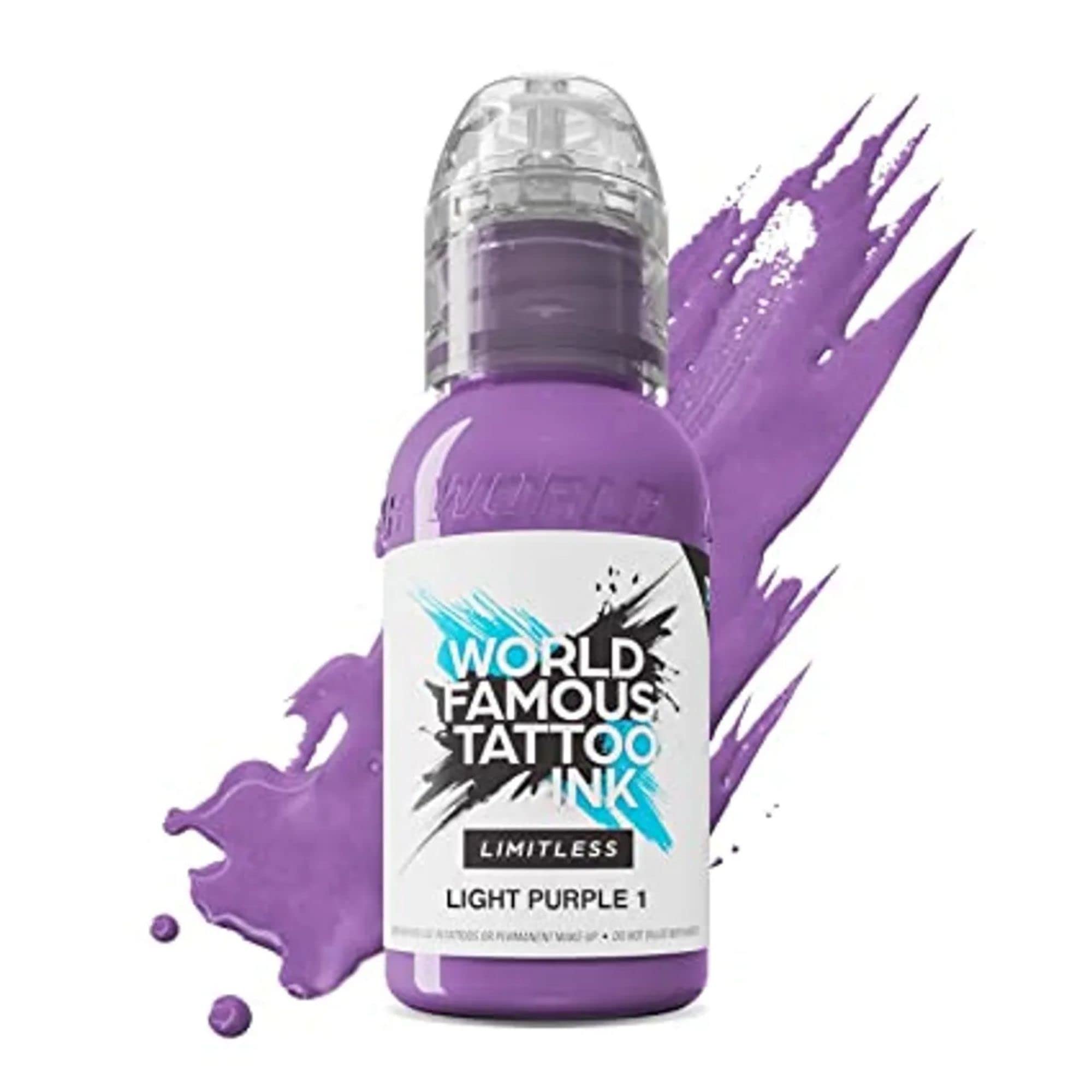 World Famous Tattoo Ink Limitless - Light Purple 1 - Professional Tattoo Ink & Tattoo Supplies - Skin-Safe Permanent Tattooing in Bold Shades - Vegan & Non-Toxic (1 oz)