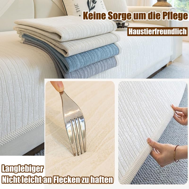 Yahbrra Anti Slip Sofa Uberzug: 1 2 3 4 Sitzer L Form Sofaüberwurf Weiche Chenille Hund Katze Sofaschoner Neue Universelle Couchbezug für Wohnzimmer (Grau,70 * 70cm)