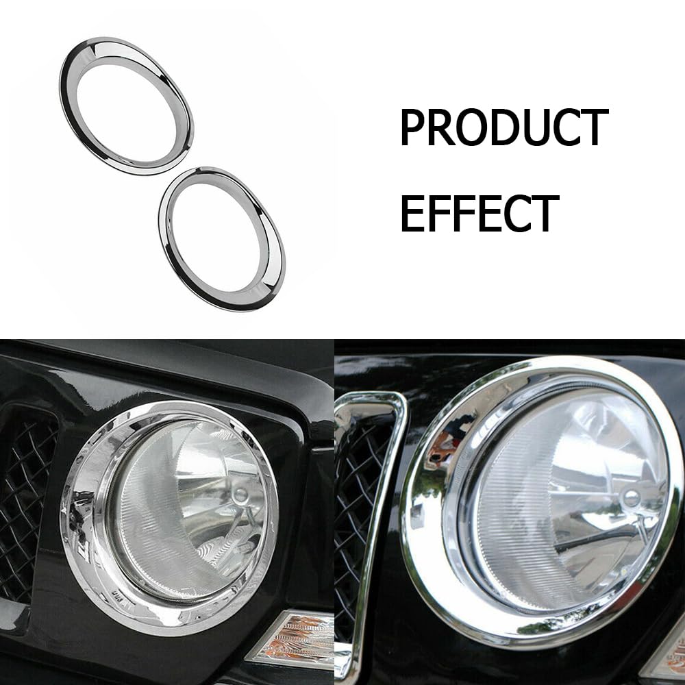 Riloer Chromowany pierścień wykończeniowy reflektorów, osłona wykończenia, akcesoria zamienne kompatybilne z Jeep Patriot 2011-2016