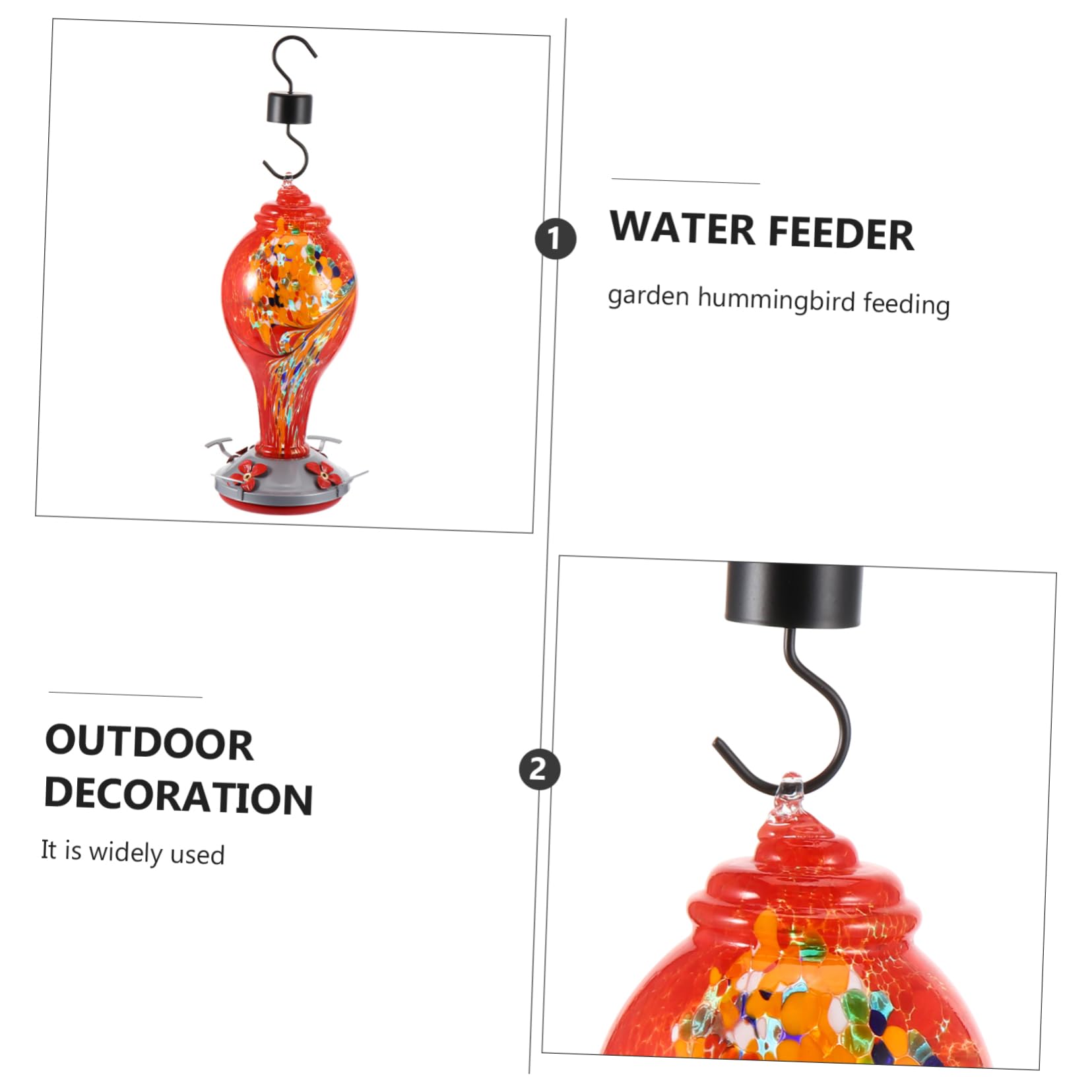 YARNOW comedero para colibríes Luces de Adorno al Aire casa atractor Agua Bird Feeder bebederos de pajaros Suministros para pájaros Comederos para colibríes al Aire Planchar