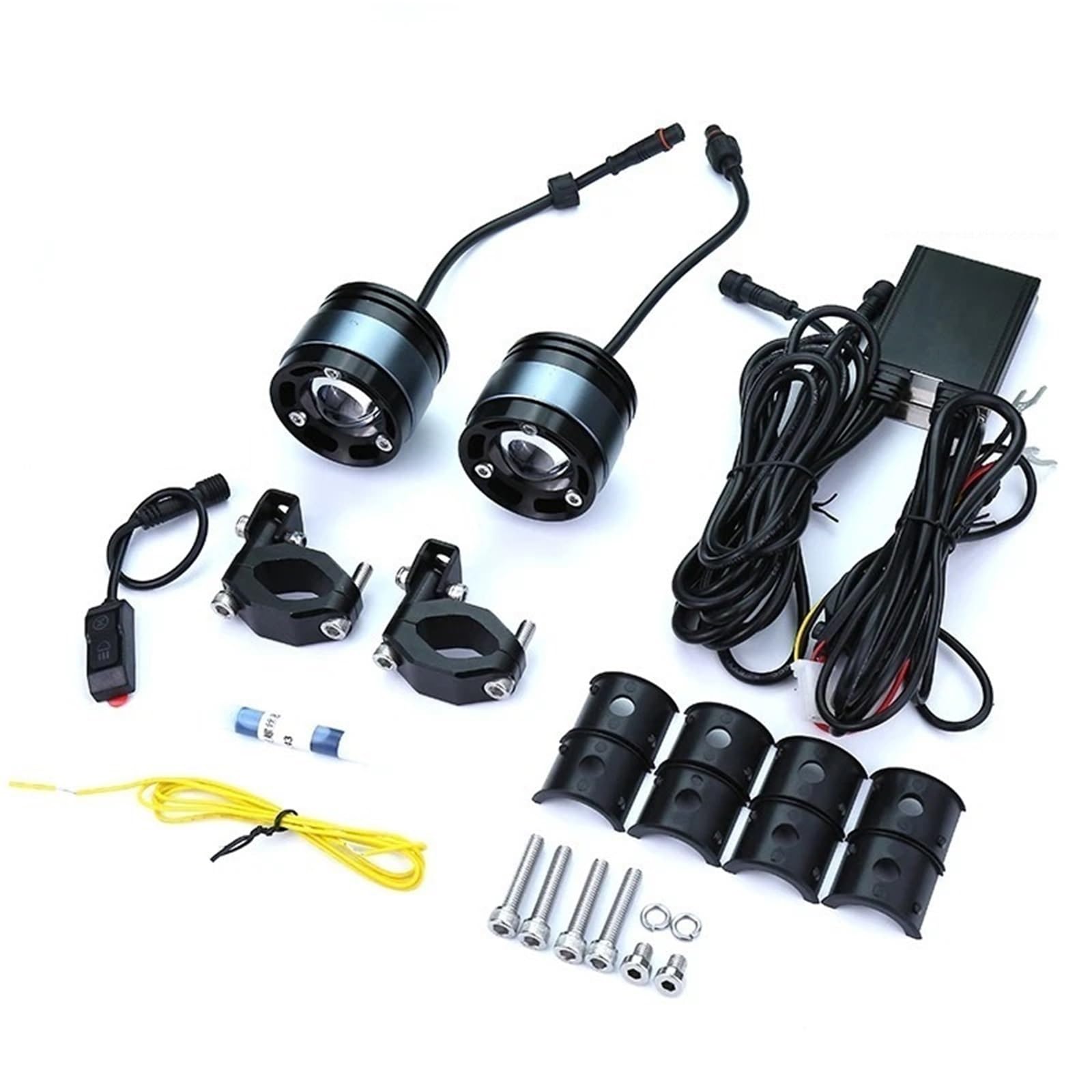 Phares de moto à LED Phare de moto Projecteur clignotant 60W pour motos, feux antibrouillard, moteur, feux de croisement, feux de route