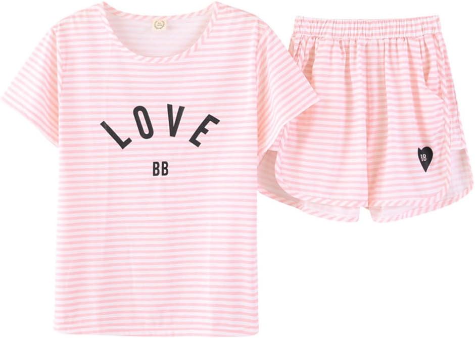 Summer Pajamas for Girls – Stripe White PJS Pal Cute Jammies Set Big Girl Size 6-18…