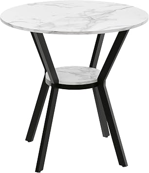 MECHYIN 31.5" Small Kitchen Table with Storage,Round Dining Table for 2-4