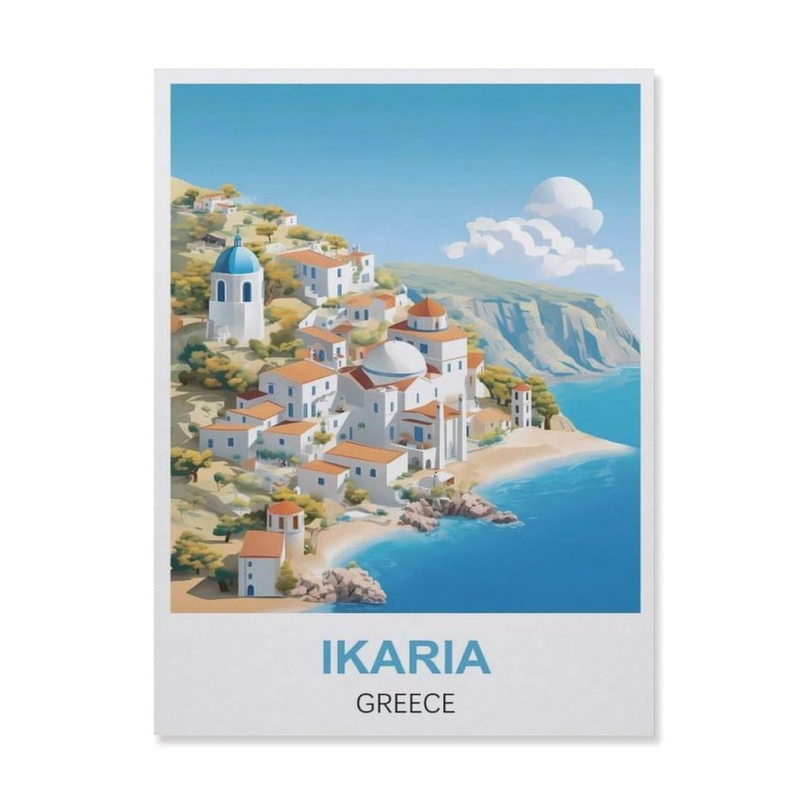 Tin Sign，Ikaria Greece(15x30cm）