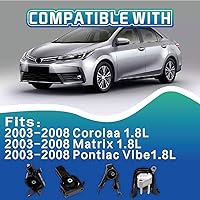 Vista 2 de Kit de soportes de motor y transmisión compatible con Corolla 1.8L 2003-2008 & Matrix 1.8L 2003-2008 & Pontiac Vibe 1.8L 2003-2008 Transmisión