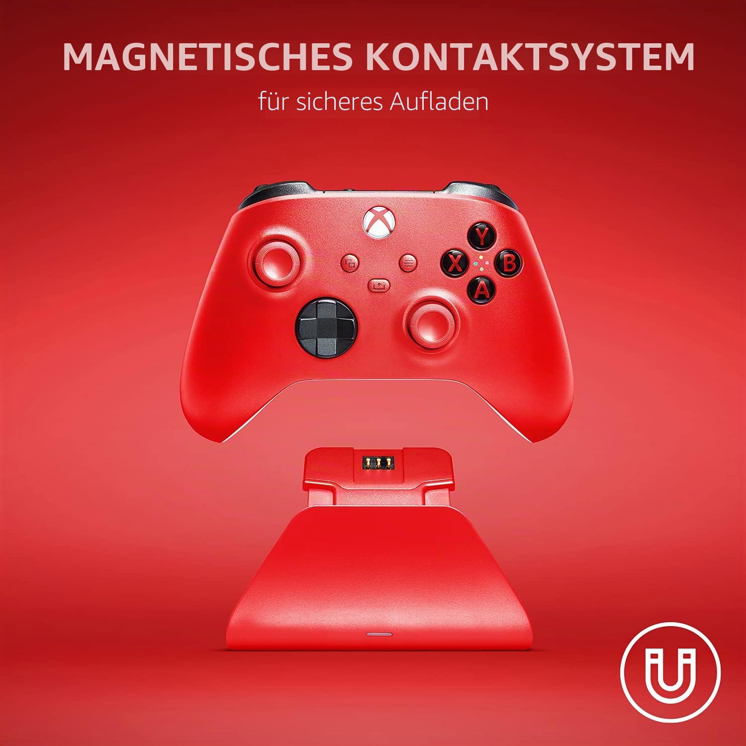 Razer Universeller Schnellladeständer für Xbox Series X|S: magnetisches, sicheres Laden, perfekt passend zu Xbox Wireless Controllern, USB-betrieben, Pulsrot (Controller separat erhältlich) Pulse Red