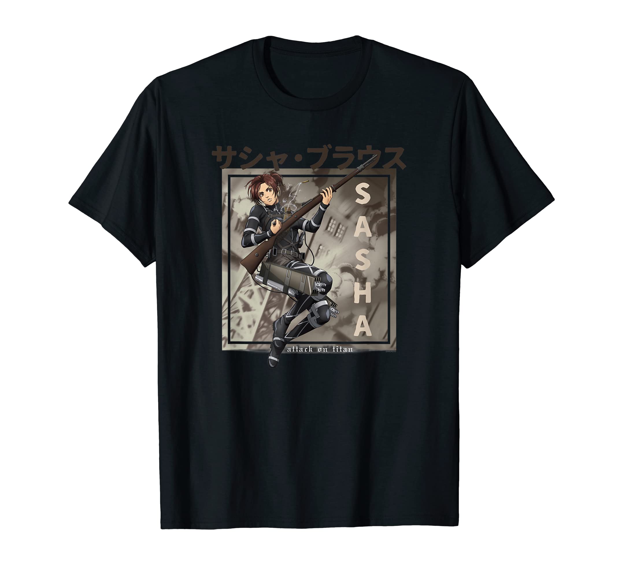 Attack on Titan Season 4 Sasha Kanji AOT Anime T-ShirtOEKO-TEX STANDARD 100