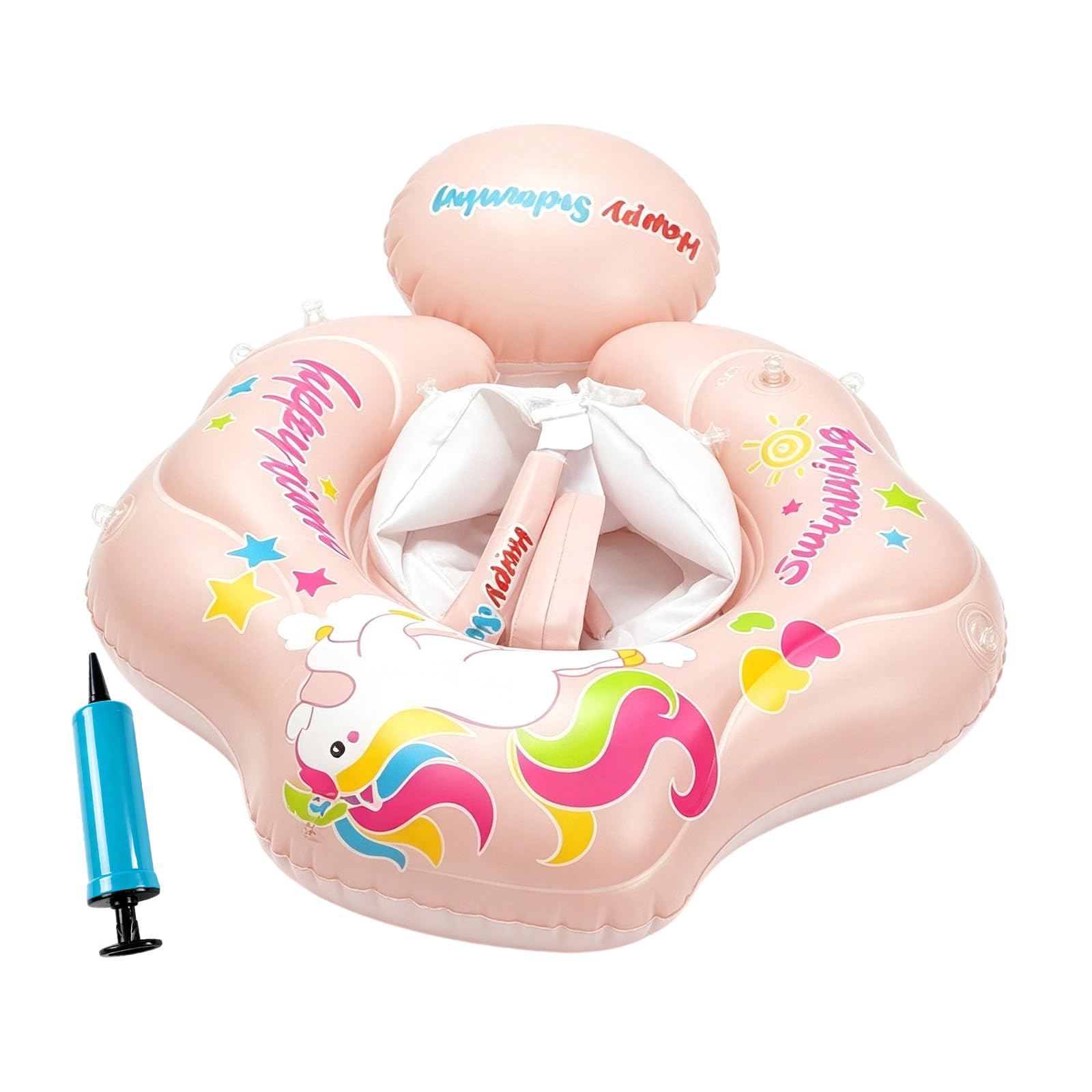 Kids Pool Float with Detachable Sunshade & Anti Choke Airbag for Toddlers,70 * 50 * 30cm,A