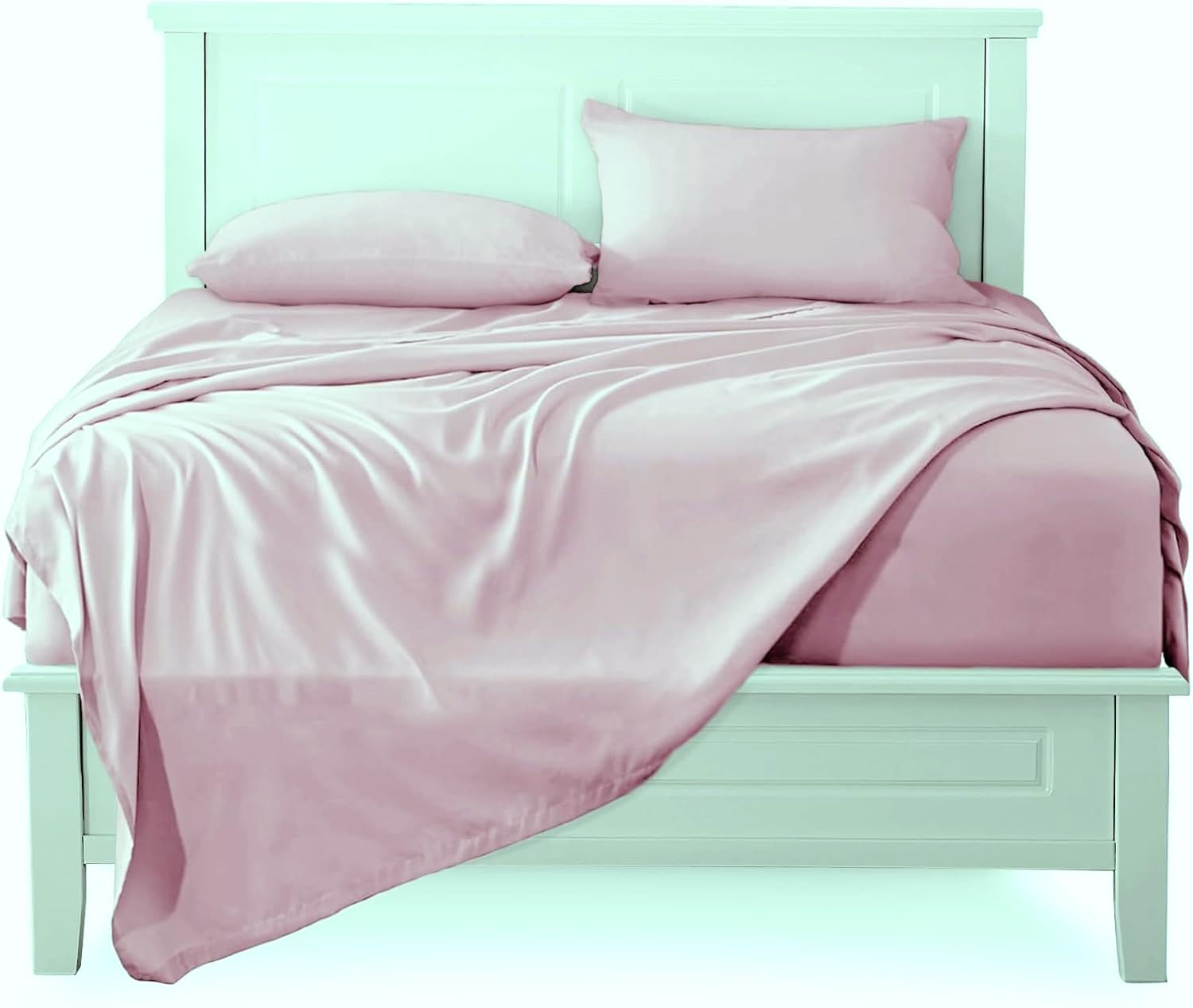 L'Emporio Casa Set Lenzuola Matrimoniali in Puro Cotone Italiano 100%, Tinta Unita, Delicato sulla Pelle (Rosa)