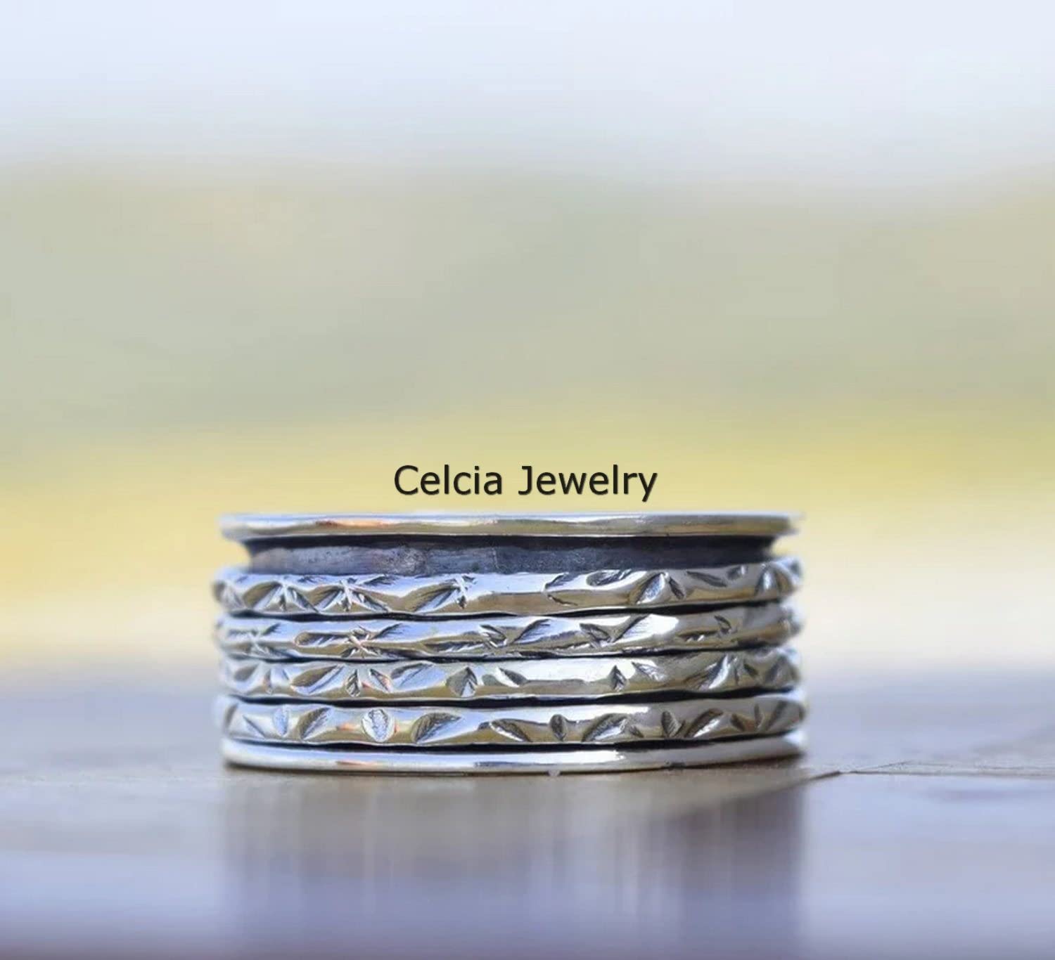 Anillo giratorio de plata de ley 925 con forma de círculo para meditación, delicado, para hacer una propuesta de compromiso (talla 7 de EE. UU.)