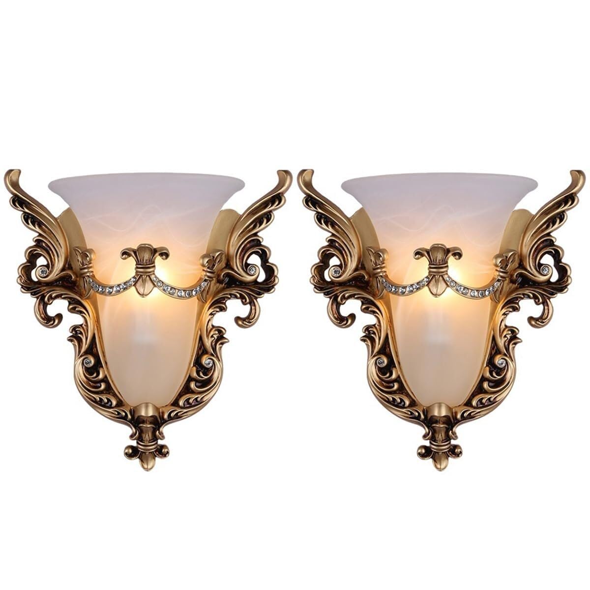 TCHAUSGZUS Vintage Nordic Macaron Wall Sconce Antique Indoor Up and Down Wall Light Fixture for Living Room, Hallway, and Bedroom(2-Lights)