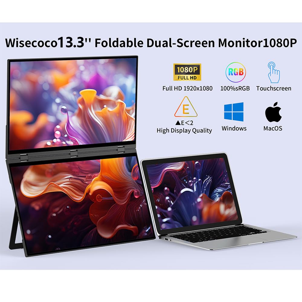 Amazon.co.jp: wisecoco 13.3インチ デュアル タッチスクリーン OLED