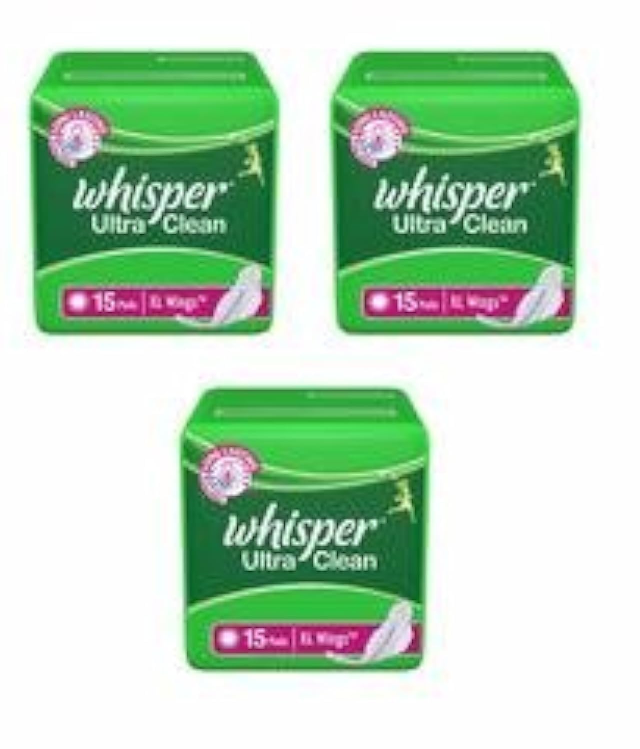 Whisper Ultra Clean - XL Wings (15 Pads) Pack of 3 (B01KVDR8DM) Amazon Price History, Amazon Price Tracker
