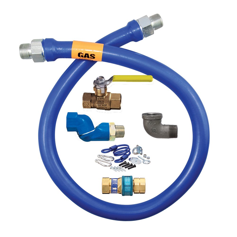 Safety System Moveable Gas Connector Kit by Dormont – 1 IN ID, Blue, Model 16100KITS36