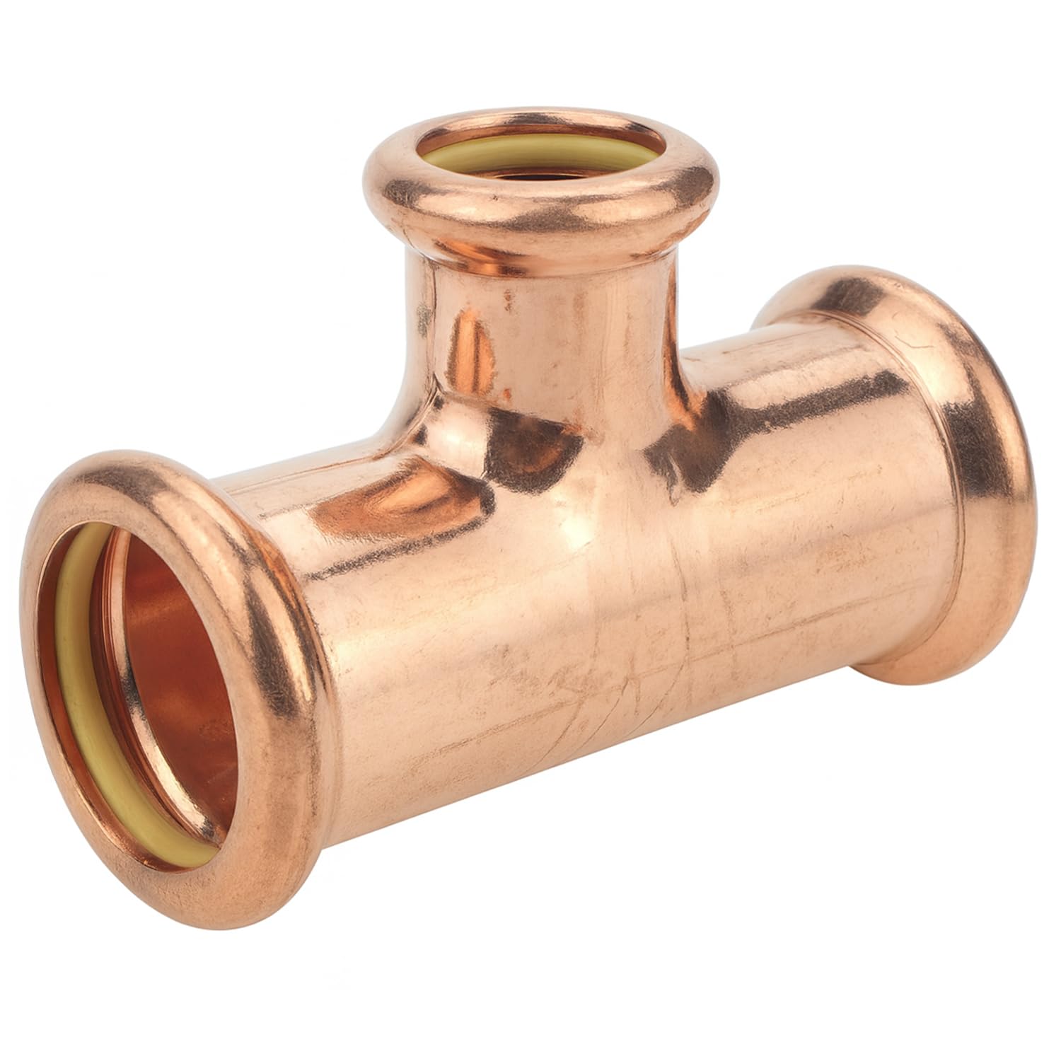 Xcel Home Brass Westco 28Mm X 28Mm X 15Mm Reducing Tee Press Gas – Copper Press Fitting For Gas Pipework