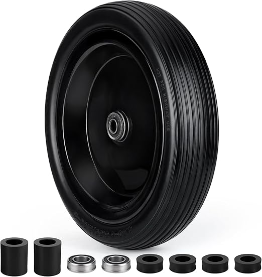 4.006 Tire Flat Free, 13 Inch Wheelbarrow Tires with 5/8