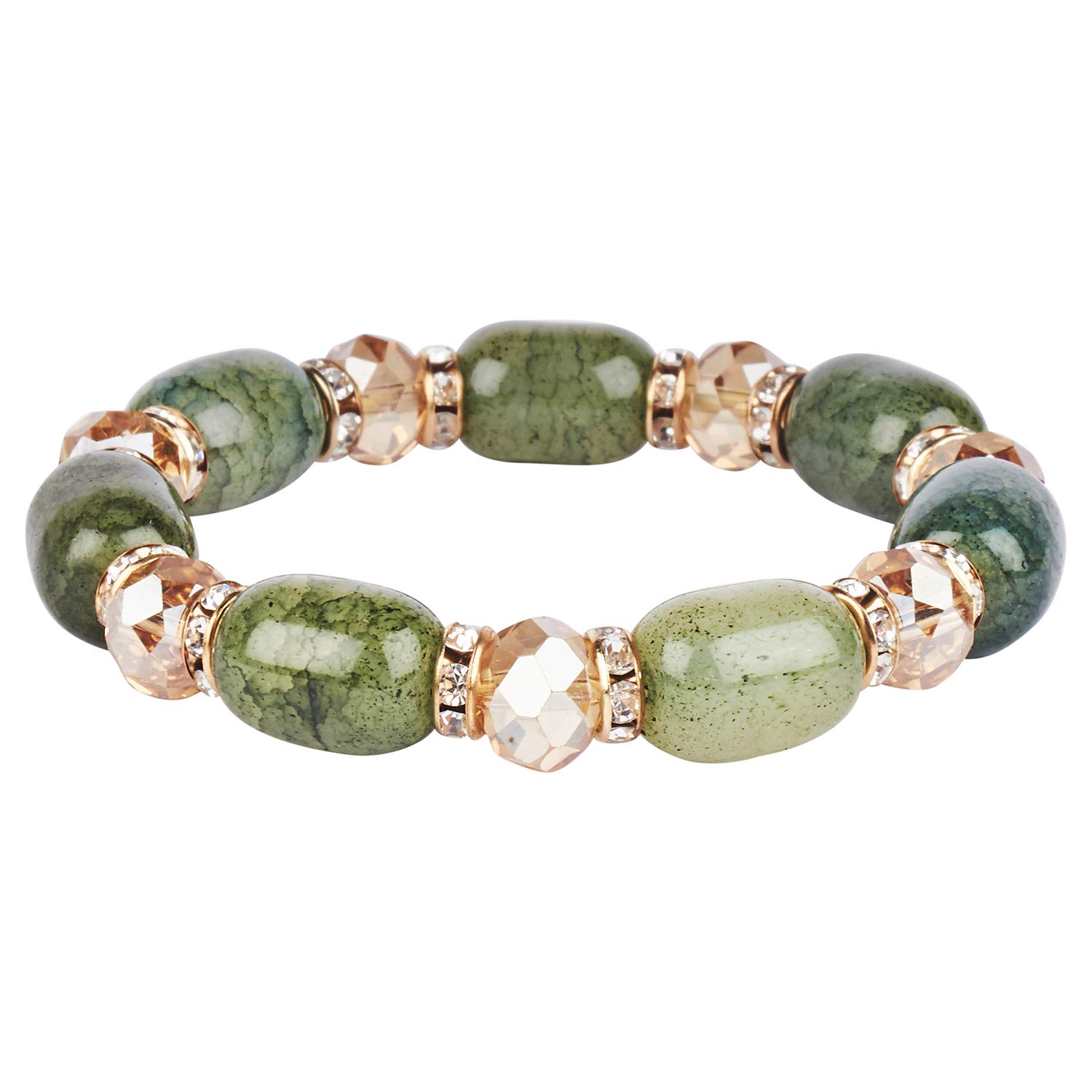 MOONDUST Natural Lava Stones Meditation and Yoga Positive Energy Buddha Elephant Charm Designer Stylish Beaded Bracelet for Girls & Women (MD_3204) (B07YQ26DWW) Amazon Price History, Amazon Price Tracker