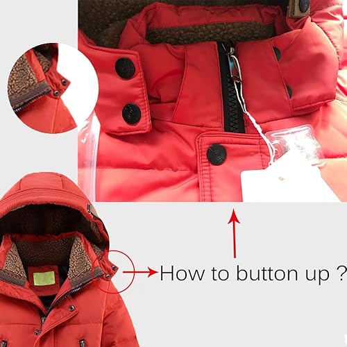 Miniatura 5 de Mallimoda - Abrigos de inverno con capucha y relleno de plumón para niño Estilo 1 negro,Estilo 1 Azul Profundo,anaranjado ( Style 1 Orange),Estilo 1