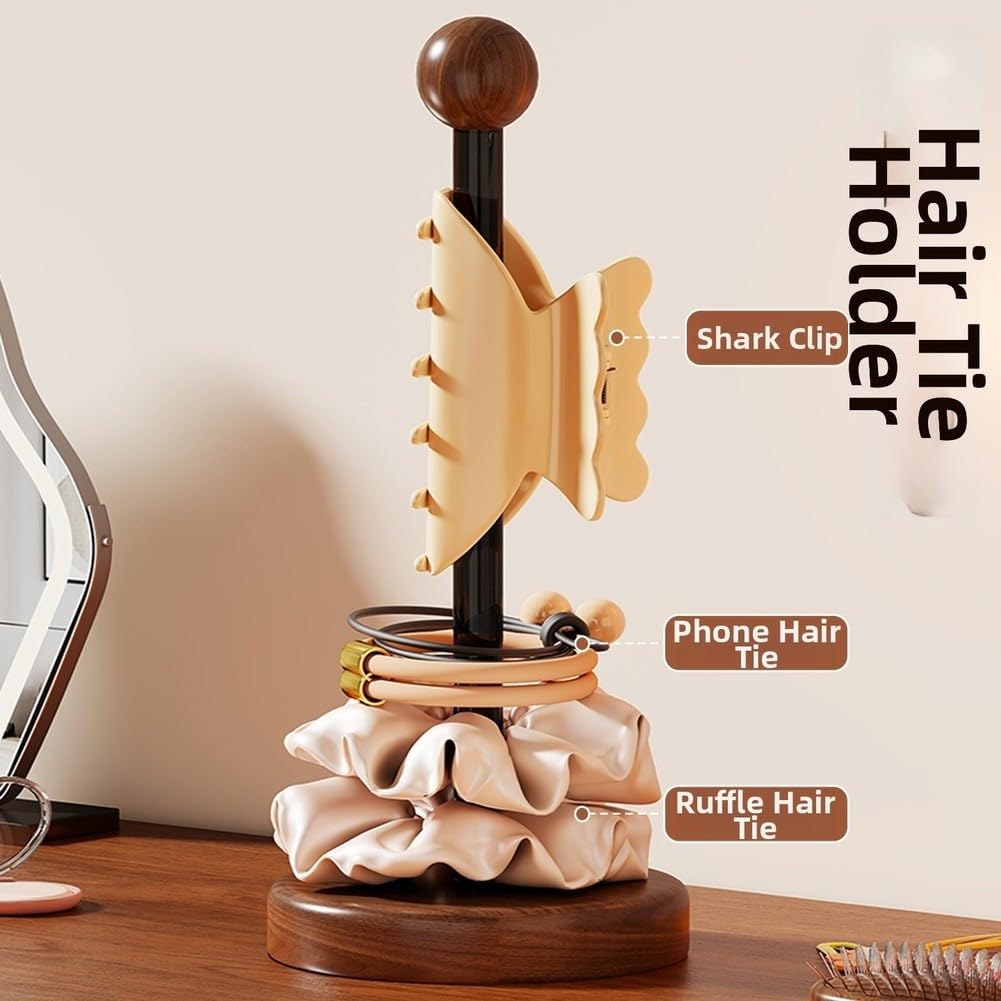 Organizer Rack, Holz Haargummi Ständer Acryl Haarspange Halter Display Social für Medien Post Vertikale Aufbewahrung Stab Schmuck