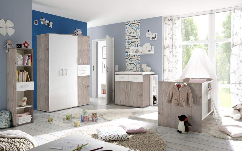 Babyzimmer Isabel 2 nelsoneiche 7 TLG. Komplett Set Baby Komplettset mitwachsend