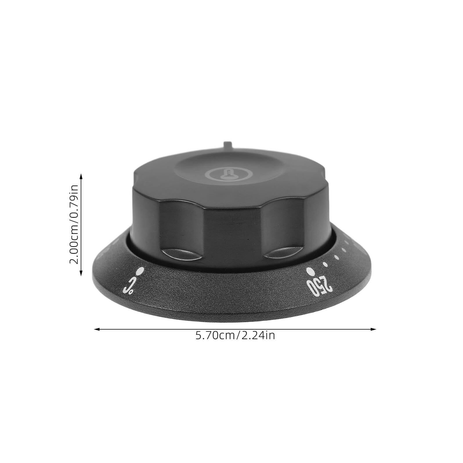 Tapa de Perilla para Termostato de Horno Eléctrico Plástico 50-250 ℃ | Compatible Freidoras Térmicas, Diámetro Interior 42mm, Orificio 6mm, Agarre Cómodo, Instalación Fácil