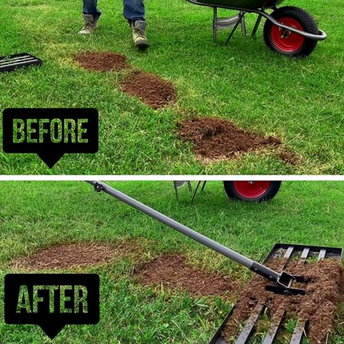 Large Metal Lawn Leveller Rake, 76 x 25cm Head with Large Adjustable Handle for Soil, Sand, Top Soil Levelling - Tool for Garden, Golf, Heavy Duty Gardening Tools Grass Seed Spreader Flat Grading 4 Large Metal Lawn Leveller Rake, 76 x 25cm Head with Large Adjustable Handle for Soil, Sand, Top Soil Levelling - Tool for Garden, Golf, Heavy Duty Gardening Tools Grass Seed Spreader Flat Grading - Image 4