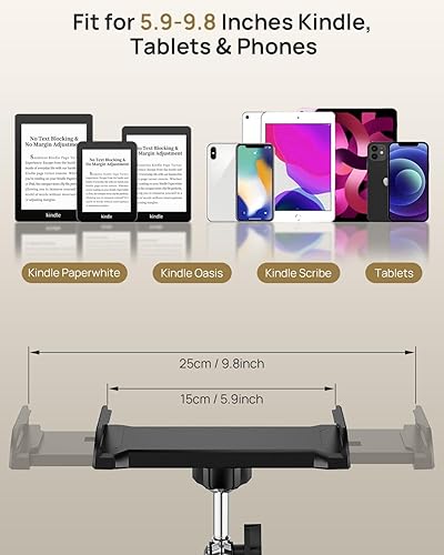 Miniatura 4 de Soporte para Kindle con girador de páginas remoto para cama, soporte para Kindle manos libres y soporte de clip, girador de páginas inalámbrico y