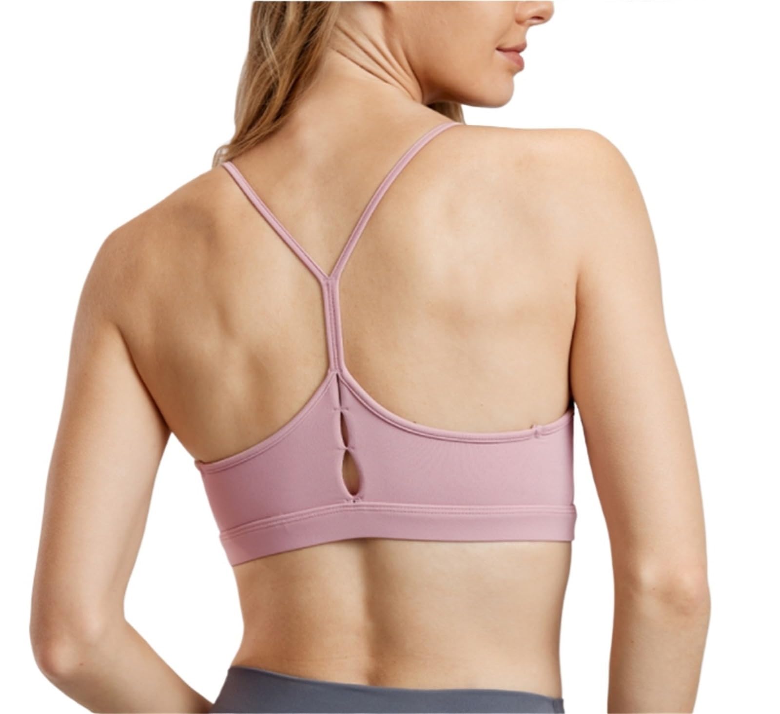 Reggiseno Sportivo Donna Reggiseno Sportivo Da Donna Con Canotta Y-Line, Spalline Sottili, Reggiseno Yoga Imbottito Traspirante Comfort Reggiseno Sportivo(Pink,XL)
