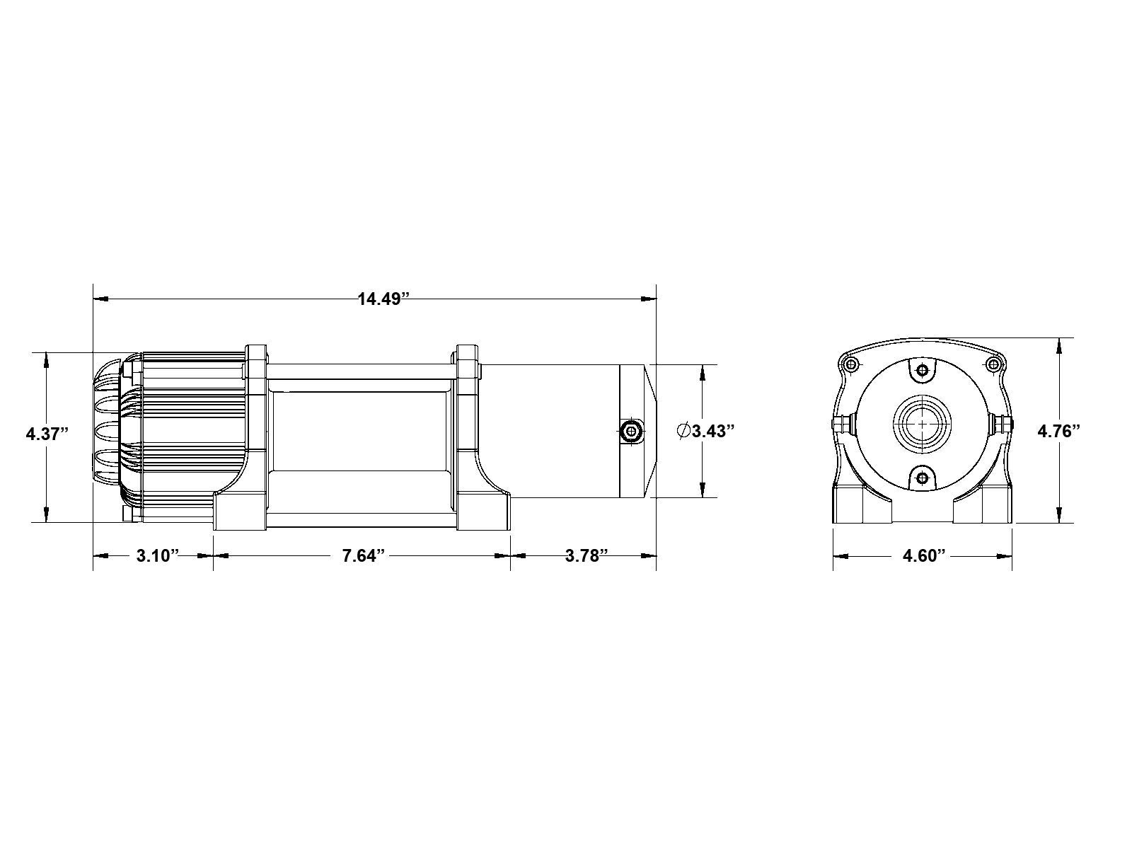 Buy SuperATV 4500 lb Black Ops Winch with Heavy Duty Winch Mounting